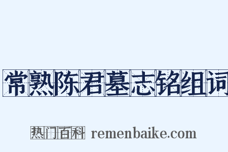 常熟陈君墓志铭组词是什么意思的图片